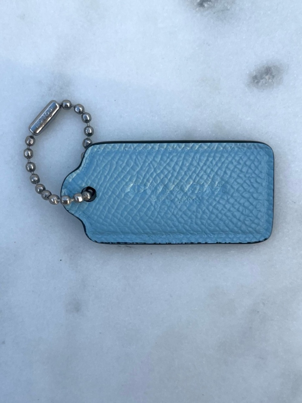 COACH Baby Blue, Pebbled Leather Hang Tag - Picture 2 of 3